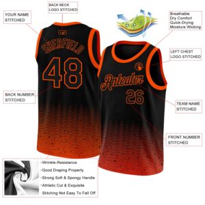 Custom Black Orange Fade Fashion Authentic City Edition Basketball Jersey