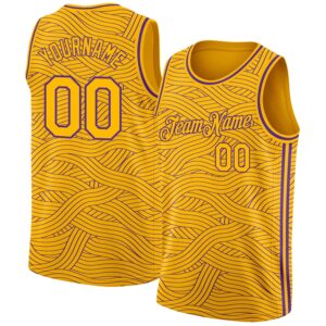 Custom Gold Purple Authentic City Edition Basketball Jersey