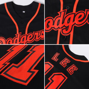 Custom Black Red Authentic Baseball Jersey