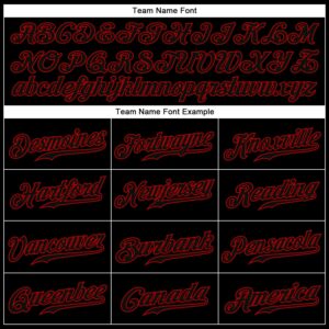 Custom Black Black-Red Authentic Baseball Jersey