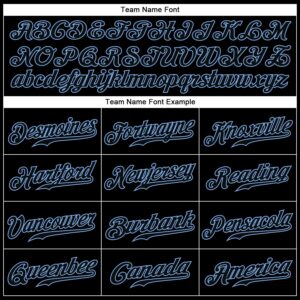 Custom Black Black-Light Blue Authentic Baseball Jersey