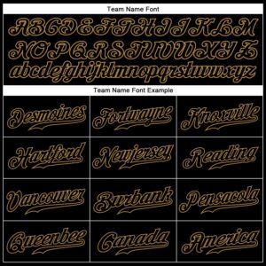 Custom Black Old Gold Pinstripe Black Authentic Baseball Jersey