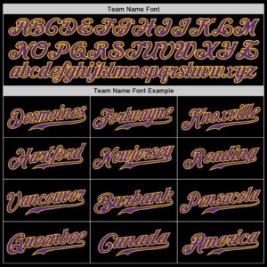 Custom Black Purple-Gold Authentic Baseball Jersey