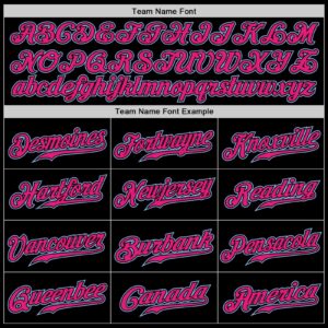 Custom Black Light Blue Pinstripe Hot Pink-Light Blue Authentic Baseball Jersey