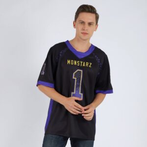 Custom Black Purple-Old Gold Mesh Drift Fashion Football Jersey