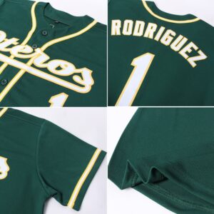 Custom Green White-Gold Authentic Baseball Jersey