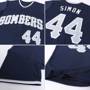 Custom Navy Gray-White Authentic Baseball Jersey