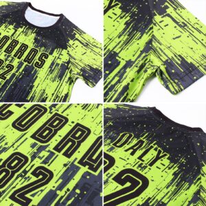 Custom Neon Green Black Sublimation Soccer Uniform Jersey