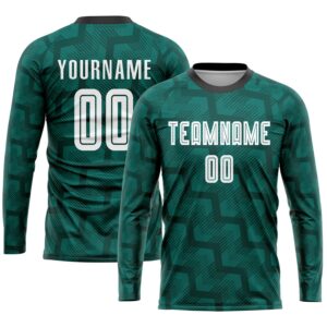 Custom Green White-Black Sublimation Soccer Uniform Jersey