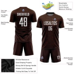 Custom Brown White Sublimation Soccer Uniform Jersey