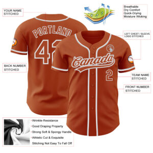 Custom Texas Orange White-Gray Authentic Baseball Jersey