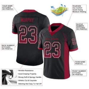 Custom Black Cardinal-White Mesh Drift Fashion Football Jersey