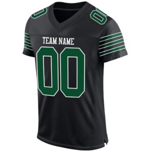 Custom Black Gotham Green-White Mesh Authentic Football Jersey