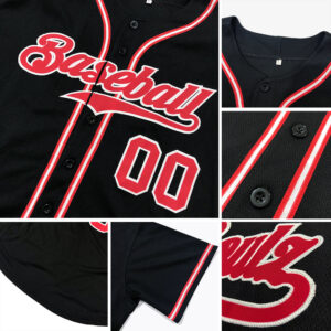 Custom Black Crimson-City Cream Authentic Baseball Jersey