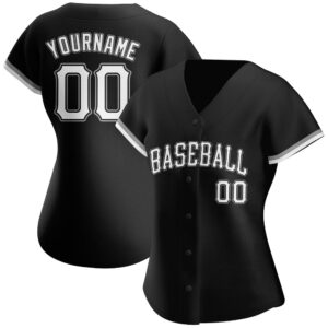 Custom Black White-Gray Authentic Baseball Jersey