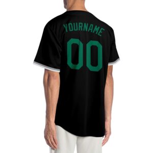 Custom Black Kelly Green Authentic Baseball Jersey