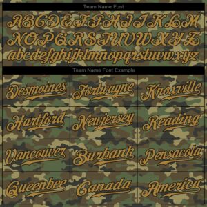 Custom Camo Old Gold-Black Authentic Salute To Service Baseball Jersey