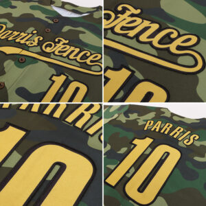 Custom Camo Old Gold-Black Authentic Salute To Service Baseball Jersey