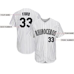 Custom White Purple Pinstripe Black-Gray Baseball Jersey