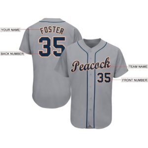 Custom Gray Navy-Orange Baseball Jersey