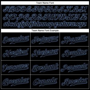 Custom Graffiti Pattern Black-Light Blue 3D Authentic Baseball Jersey