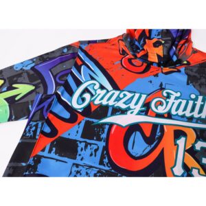 Custom Stitched Graffiti Pattern White-Aqua 3D Sports Pullover Sweatshirt Hoodie