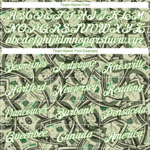 Custom Stitched Green Neon Green-White 3D Pattern Design Dollar Sports Pullover Sweatshirt Hoodie