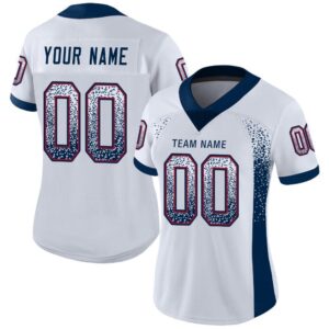 Custom White Navy-Red Mesh Drift Fashion Football Jersey