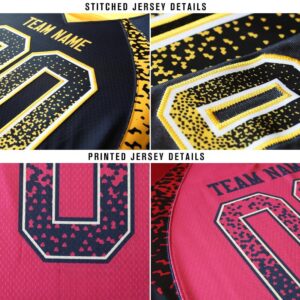 Custom Gold Scarlet-Black Mesh Drift Fashion Football Jersey