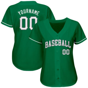 Custom Kelly Green White-Gray Authentic St. Patrick’s Day Baseball Jersey