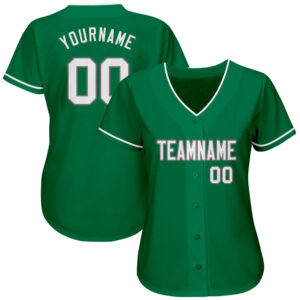 Custom Kelly Green White-Gray Authentic St. Patrick’s Day Baseball Jersey