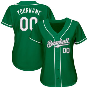 Custom Kelly Green White-Gray Authentic St. Patrick’s Day Baseball Jersey