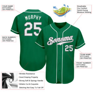 Custom Kelly Green White-Gray Authentic St. Patrick’s Day Baseball Jersey