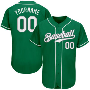 Custom Kelly Green White-Gray Authentic St. Patrick’s Day Baseball Jersey