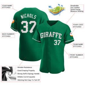 Custom Kelly Green White-Gray Authentic St. Patrick’s Day Baseball Jersey