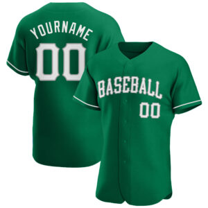 Custom Kelly Green White-Gray Authentic St. Patrick’s Day Baseball Jersey