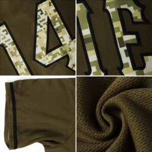 Custom Olive Camo-Black Authentic Salute To Service Baseball Jersey