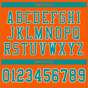 Custom Orange Aqua-White Mesh Authentic Football Jersey