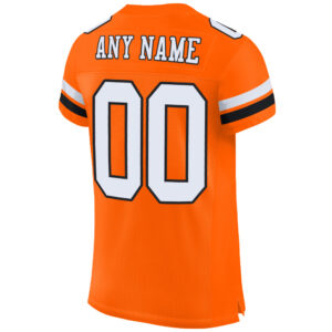 Custom Orange White-Black Mesh Authentic Football Jersey