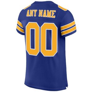 Custom Royal Gold-White Mesh Authentic Football Jersey