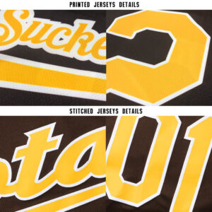 Custom Brown Gold-White Baseball Jersey