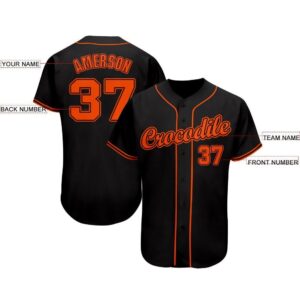 Custom Black Orange Baseball Jersey