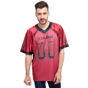 Custom Red Black-Orange Mesh Drift Fashion Football Jersey