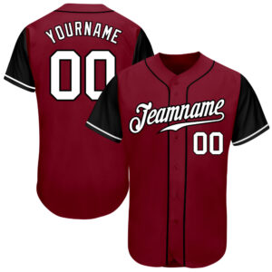 Custom Crimson White-Black Authentic Two Tone Baseball Jersey