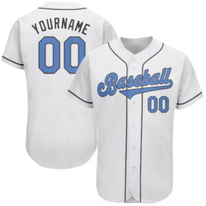 Custom White Light Blue-Steel Gray Authentic Father’s Day Baseball Jersey