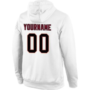 Custom Stitched White Black-Crimson Sports Pullover Sweatshirt Hoodie